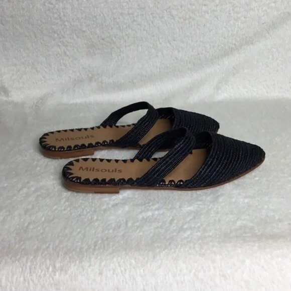 NWOT Milsouls Handmade Backless Woven Raffia Mule - Picture 5 of 6